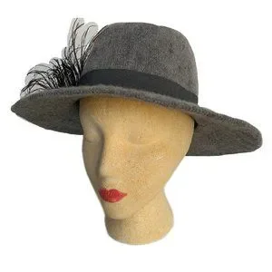 Zara | Accessories | Zara Home Wide Brim Banded Gray Heather 